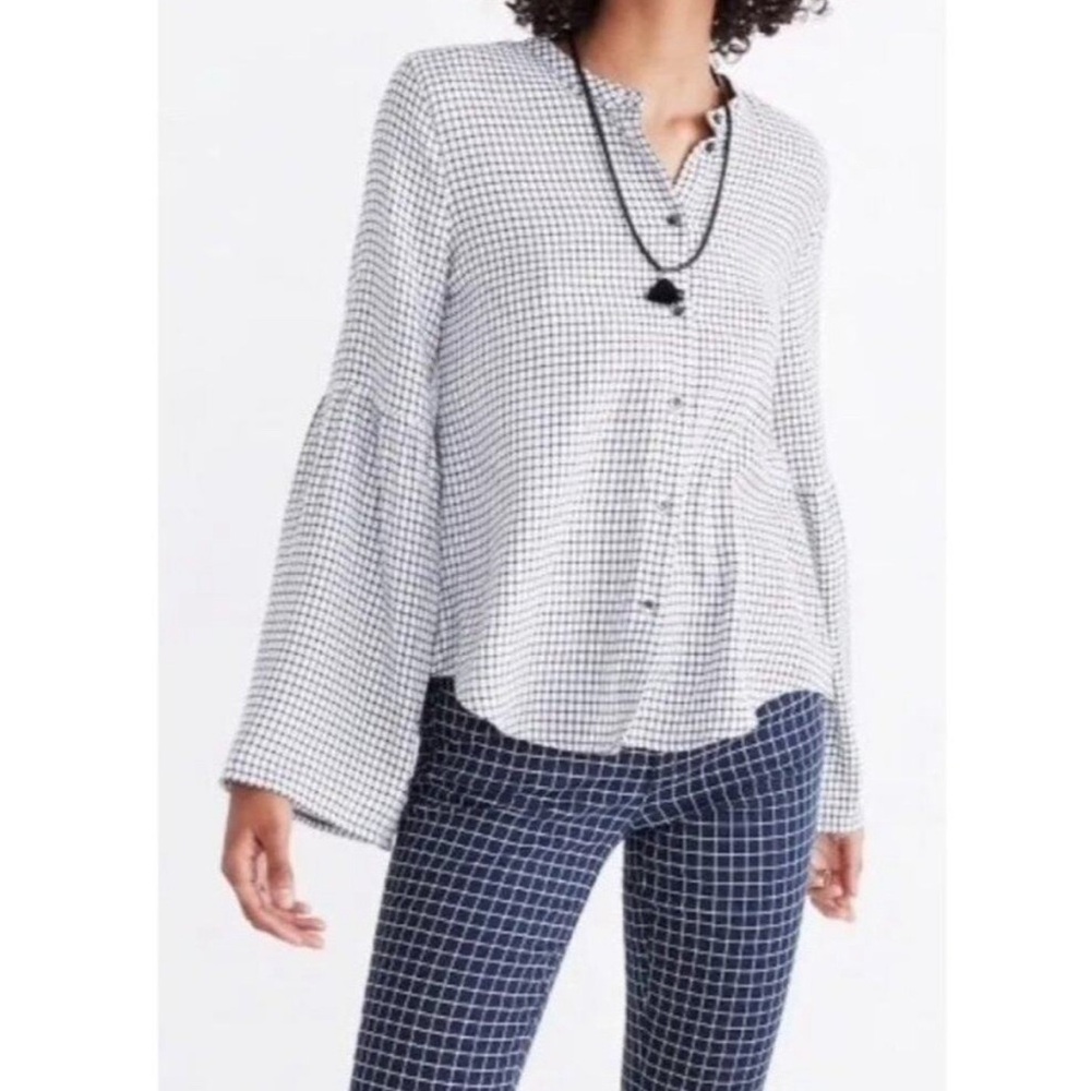 Madewell bell sleeve button down S